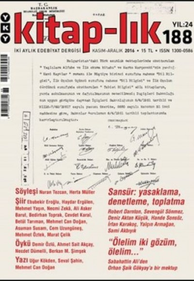 Kitap-lık Sayı 188 - İki Aylık Edebiyat Dergisi