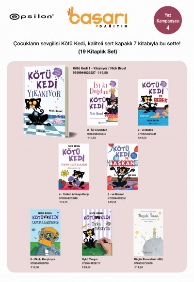 Kötü Kedi ve Diğer Eğlenceli Kitaplar Seti (19 Kitap)