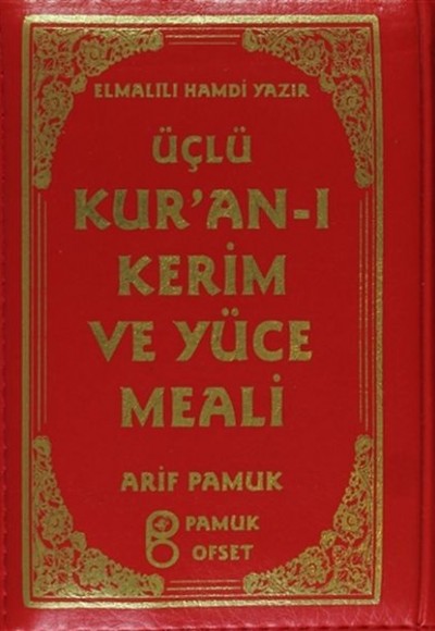 Üçlü Kur’an-ı Kerim ve Yüce Meali Kılıflı (Üçlü-010)