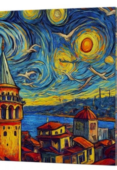 Van Gogh 5 Galata - Çizgisiz Yan Boyamalı Defter