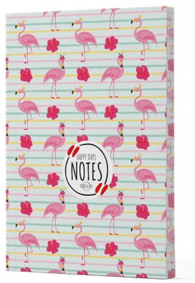 Flamingo 2 - Yan Boyamalı Çizgili Defter