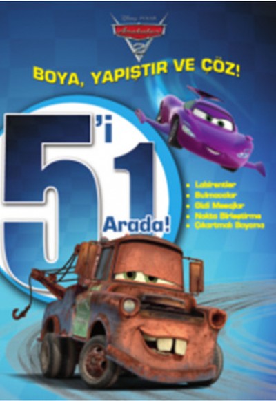 Disney Arabalar 5'i 1 Arada Boya, Yapıştır ve Çöz!