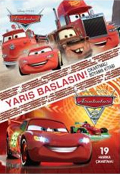 Disney Arabalar Yarış Başlasın Çıkartmalı Boyama Kitabı