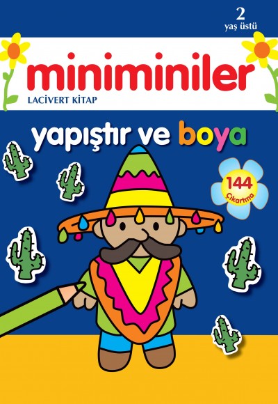 Miniminiler Yapıştır ve Boya (Lacivert Kitap)