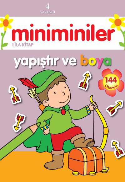 Miniminiler Yapıştır ve Boya (Lila Kitap)