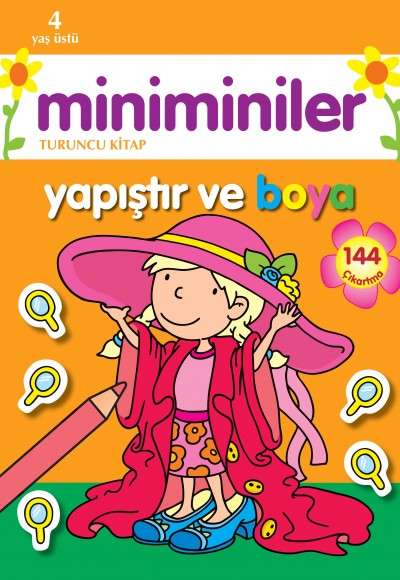 Miniminiler Yapıştır ve Boya (Turuncu Kitap)