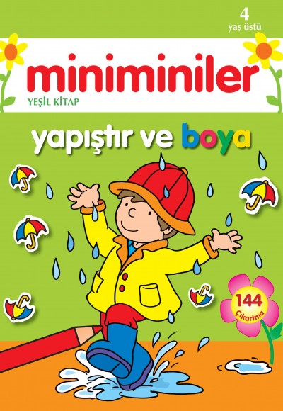 Miniminiler Yapıştır ve Boya (Yeşil Kitap)