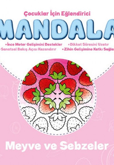 Çocuklar İçin Eğlendirici Mandala - Meyve ve Sebzeler