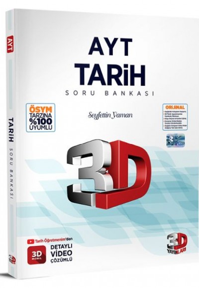 3D Yayınları  AYT Tarih Tamamı Video Çözümlü Soru Bankası