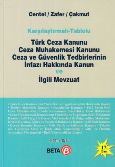 Karşılaştırmalı -Tablolu Türk Ceza Kanuna Ceza