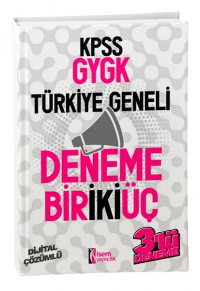 İsem Yayıncılık 2024 İsem Kpss Gygk Türkiye Geneli Deneme 1-2-3