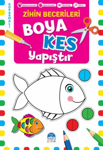 Boya Kes Yapıştır - Zihin Becerileri 3 Yaş