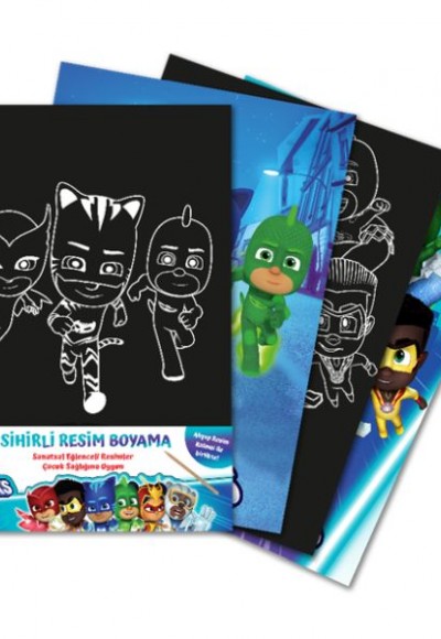 Pjmasks Sihirli Resim Boyama – Ahşap Kalem Hediyeli