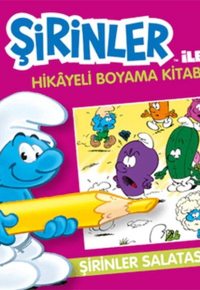 Şirinler İle Hikaye Boyama Kitabı - Şirinler Salatası