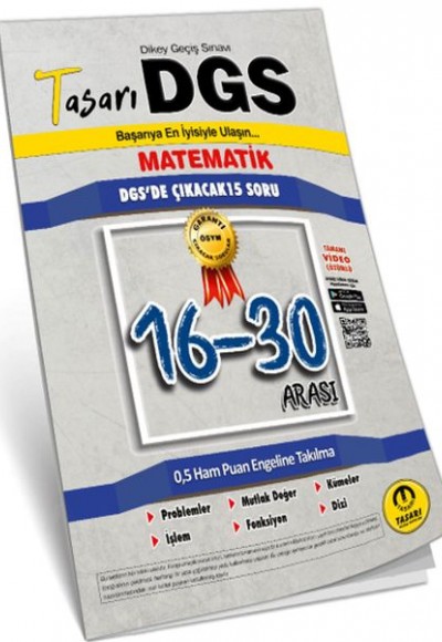 Tasarı DGS Matematik 16-30 Arası Garanti Soru Kitapçığı (Yeni)